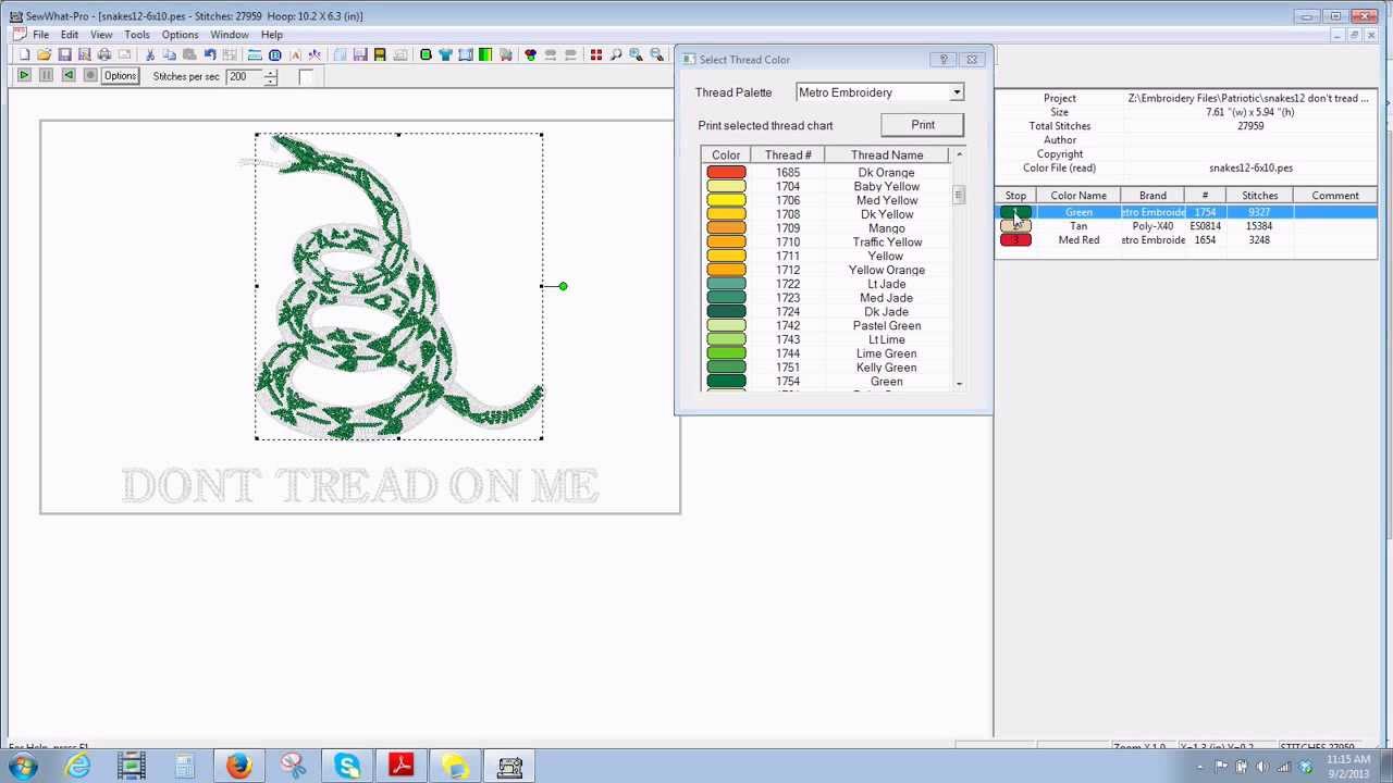 How to Change the Thread Order and Color in SewWhat-Pro