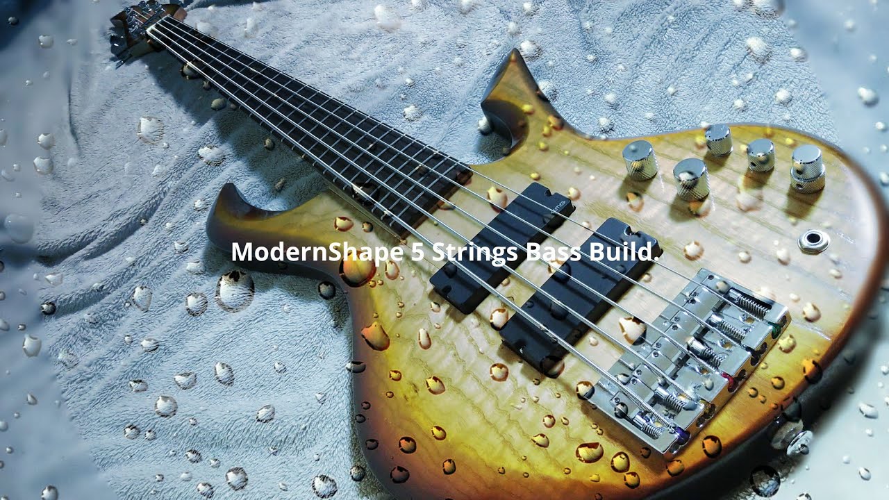 ベース自作　ModernShape 5 Strings Bass Build　Ash EMG 40P5 & 40J