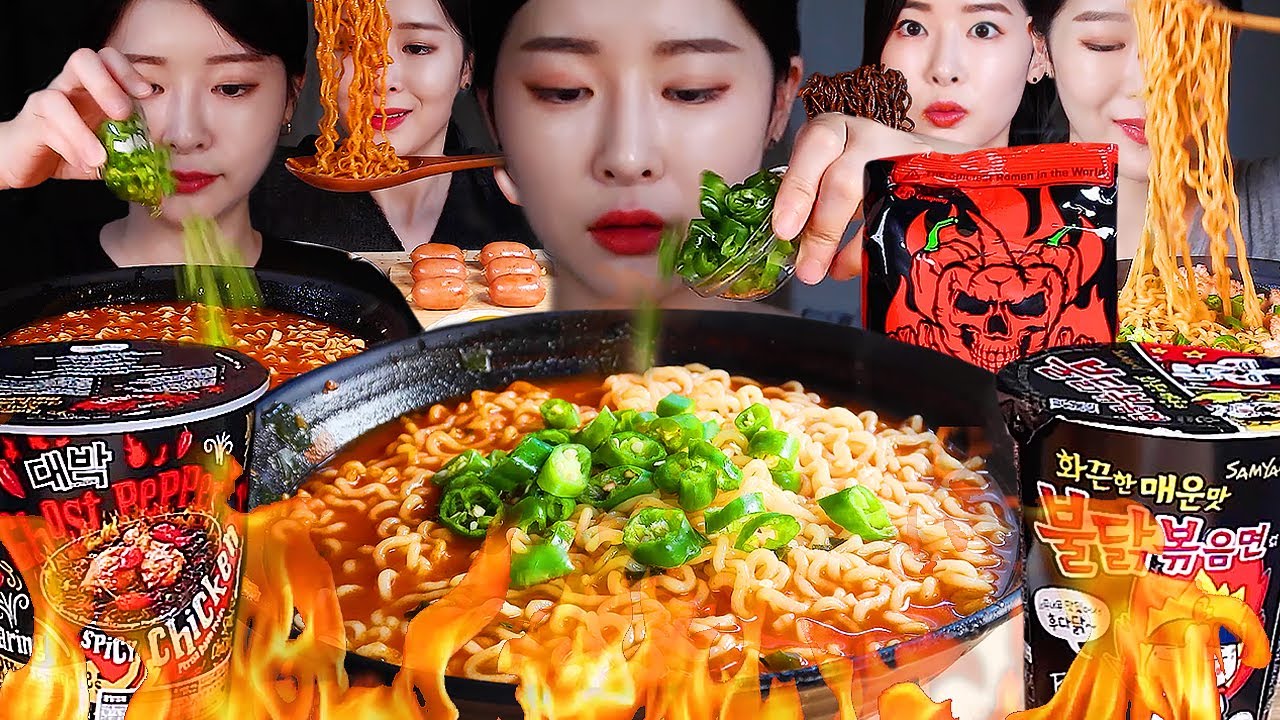 ASMR MUKBANG | КОЛЛЕКЦИЯ ОСТРОЙ ЛАПШИ 🔥 САМАЯ ОСТРАЯ ПОДБОРКА РАМЕН 🥵