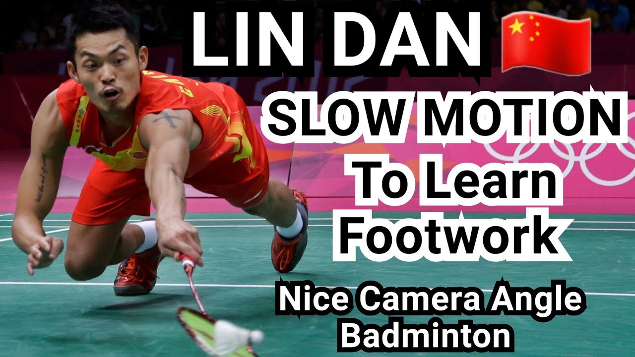 LIN DAN *SLOW MOTION* to learn Footwork Technique* Nice Camera Angle Badminton Full HD