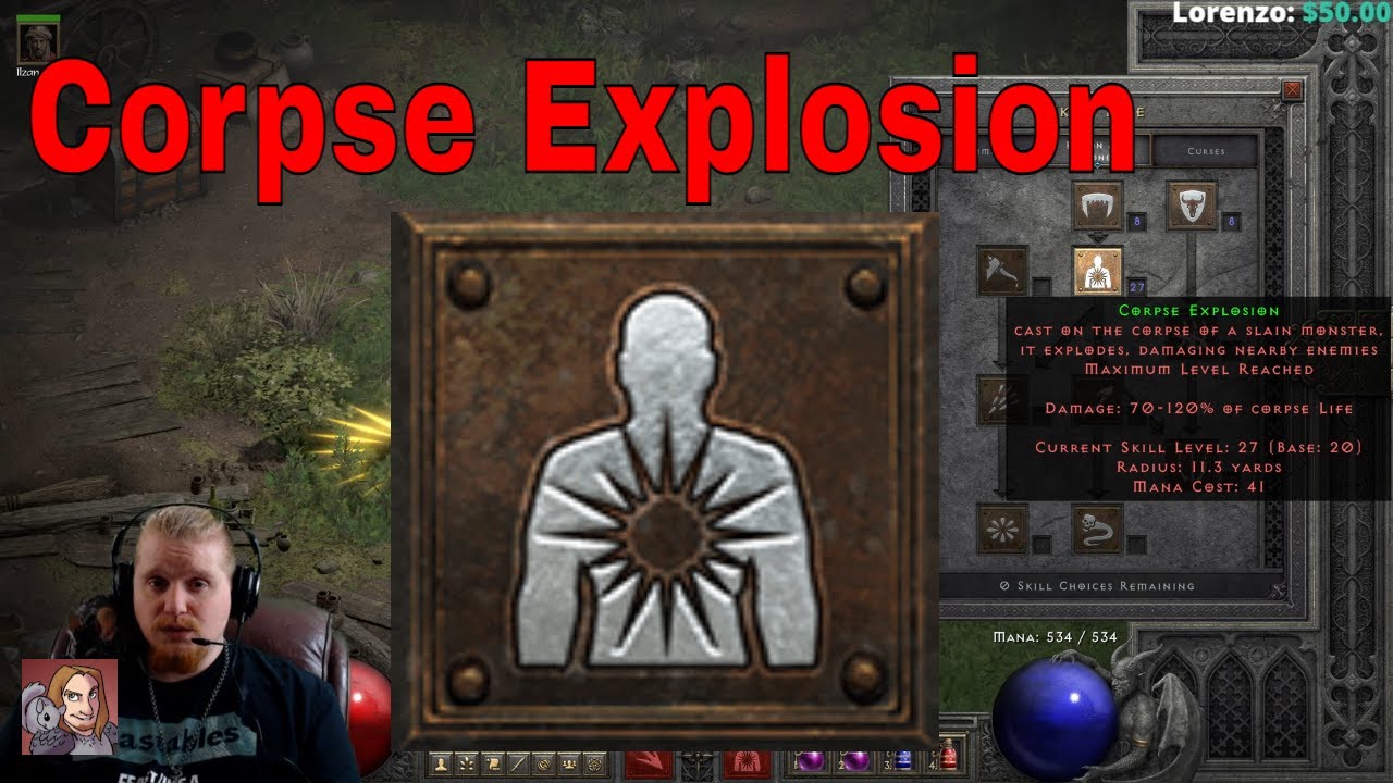 D2R Skills & Abilities - Corpse Explosion (Necromancer Poison & Bone)