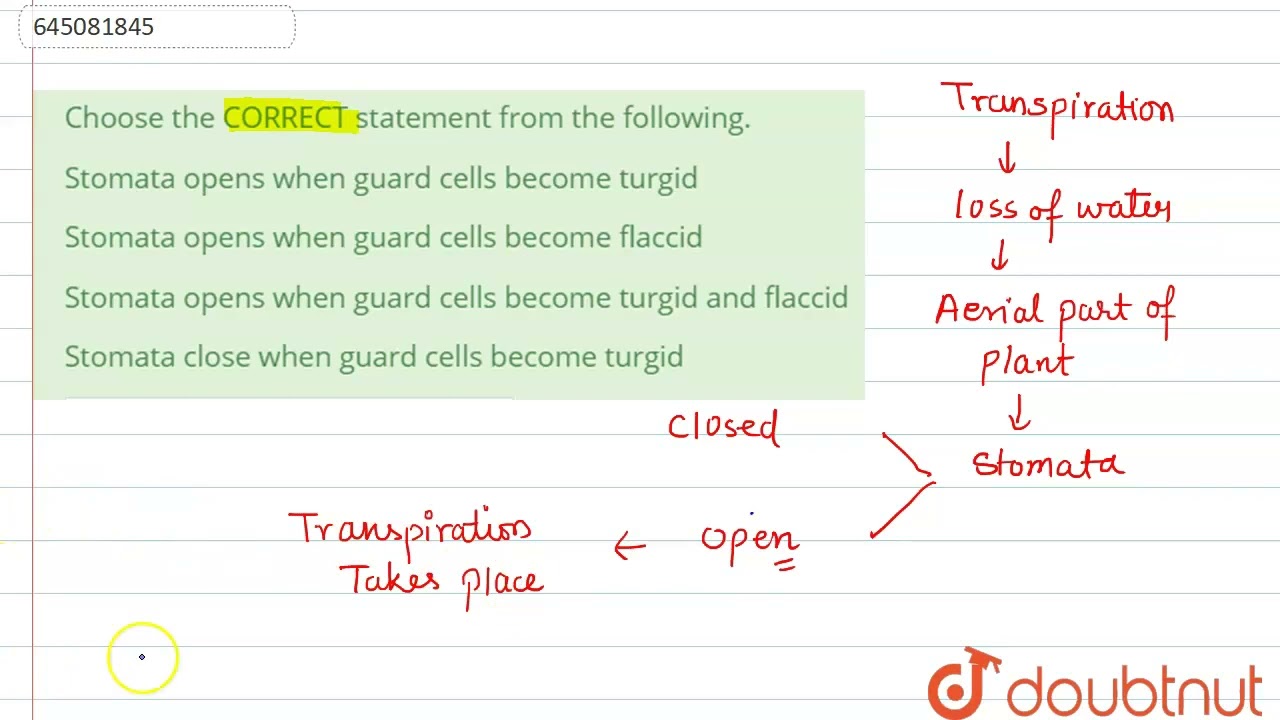 Choose the CORRECT statement from the following. | 12 | NTA NEET SET 77 | BIOLOGY | NTA MOCK TES...
