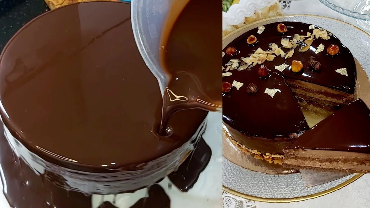 قلاصاج لامع بالشكلاطة وصف ناجحة من اول تجربة مع مقادير مضبوطة 🍫glaçage miroir chocolat