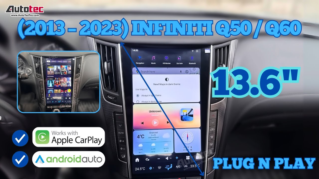 Infiniti Q50 / Q60 (2013 – 2023) 13.6″ (Mark 7) IPS HD 1080P Touch-Screen GPS & Infotainment System