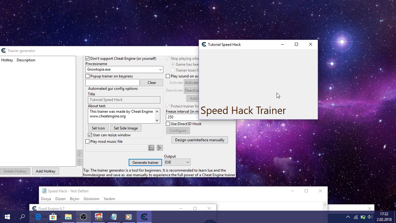 Make a Speed Hack Trainer Cheat Engine Tutorial #2 Growtopia