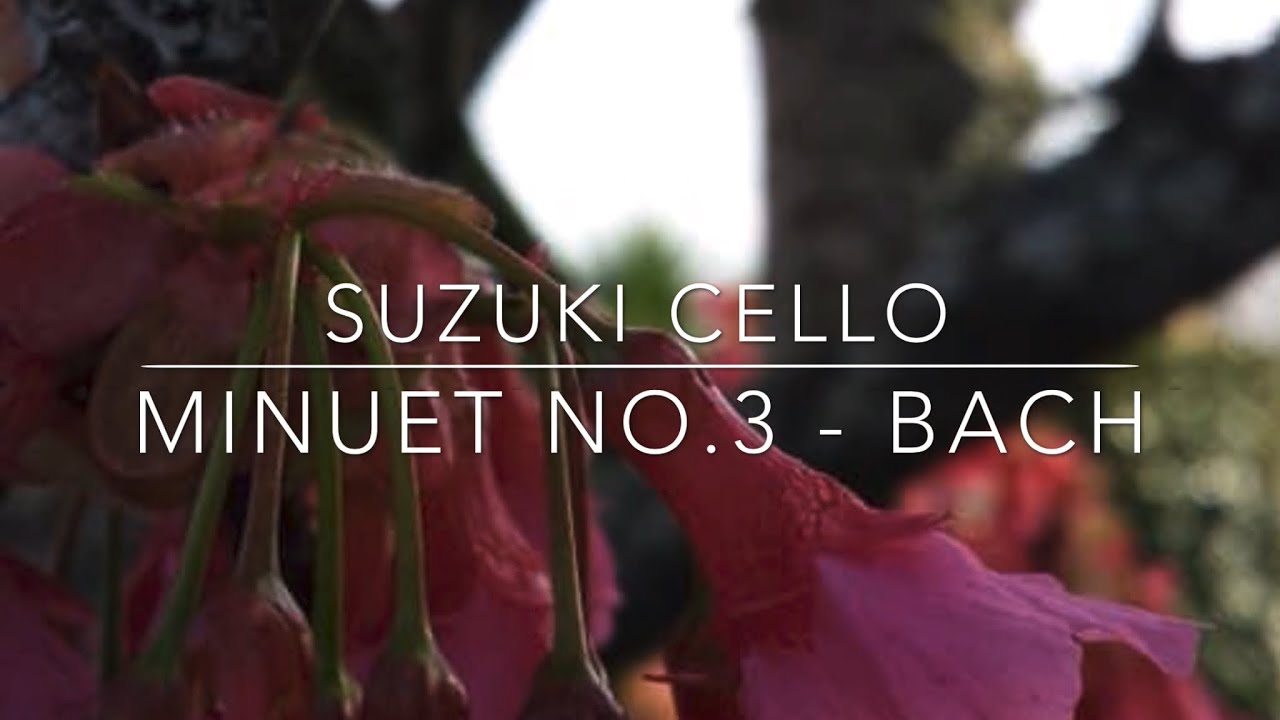 Minuet No. 3, JS Bach, Suzuki Cello School Volume 3, Piano Accompaniment