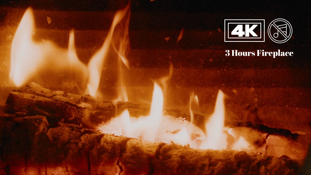 4K Fireplace (3 Hours)🔥