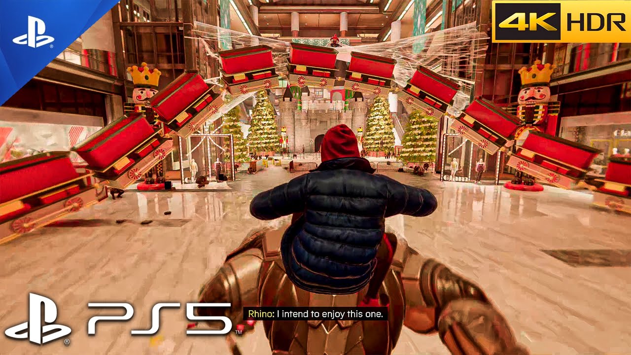(PS5)Spider-Man Miles Morales Christmas Mall Gameplay | ULTRA Next-Gen Graphics [4K 60FPS HDR]