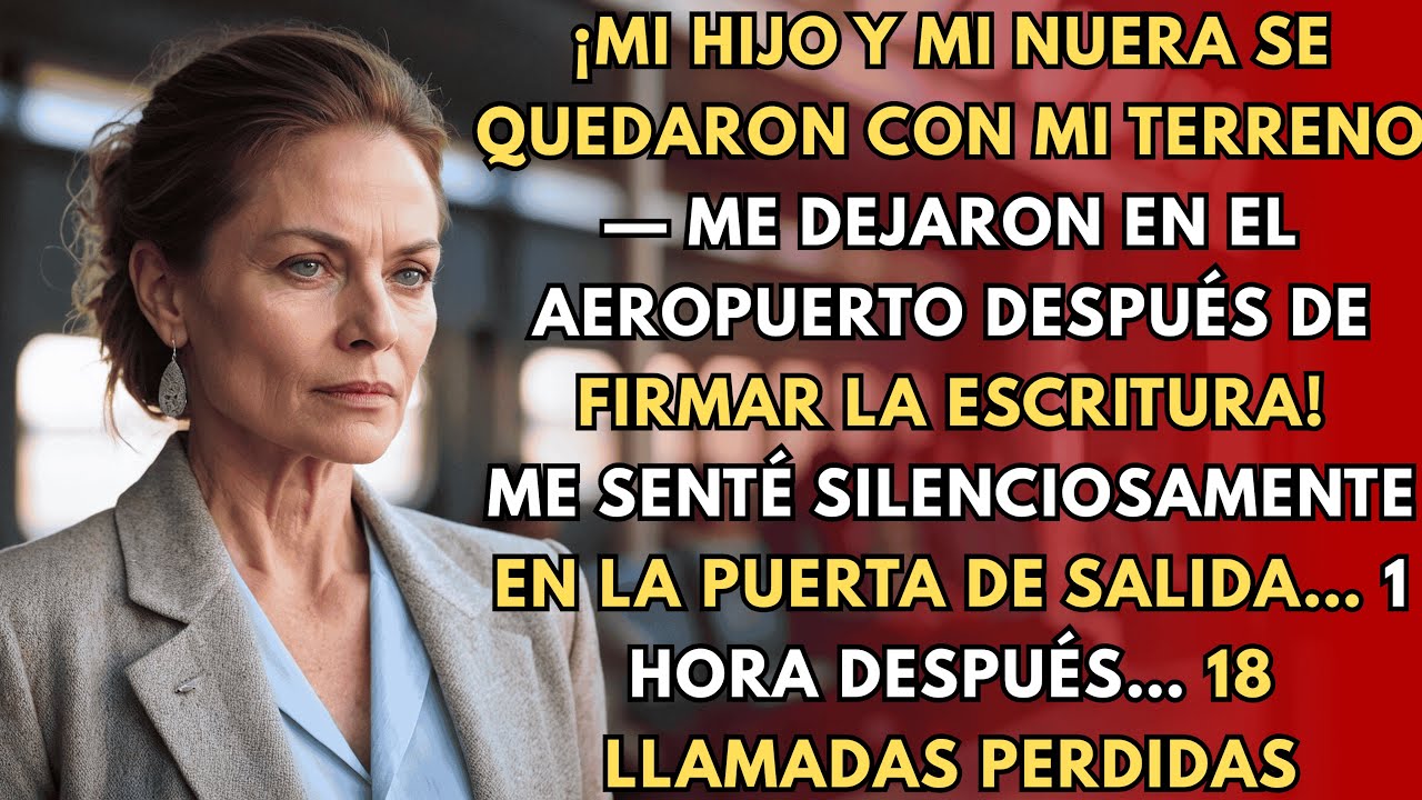 Mi hijo y mi nuera me dejaron en el aeropuerto tras “quedarse” con mi terreno — pero la escritura…
