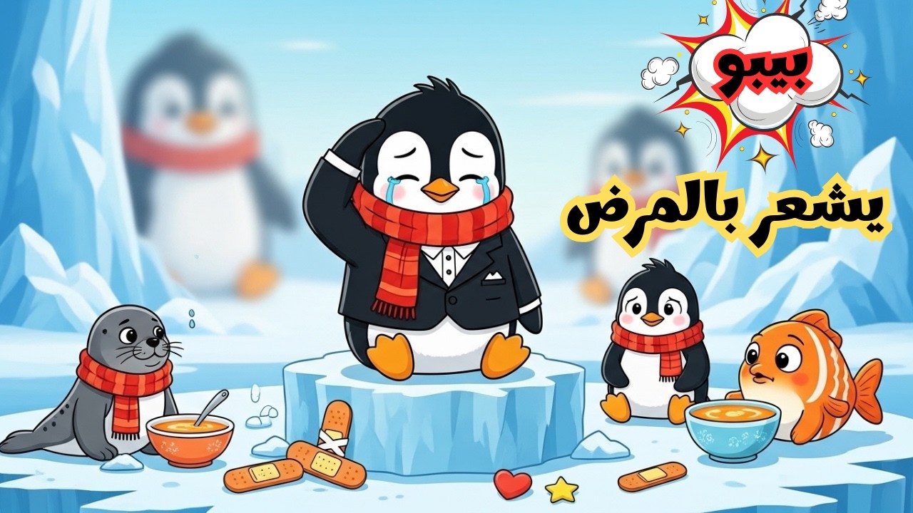 بيبو مريض! ماذا سيفعل أصدقاؤه؟ 🐧💙#تعليم_الأطفال #رسوم_متحركة #قصص تعليميه للعائله#كراميش #اطفال