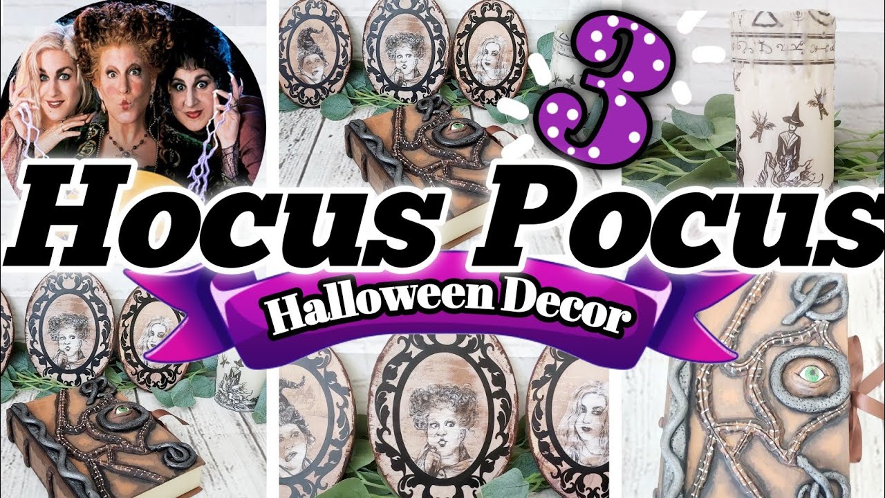 3 HOCUS POCUS DOLLAR TREE DIYS | Diy Spell Book and Black Flame Candle | Craspire