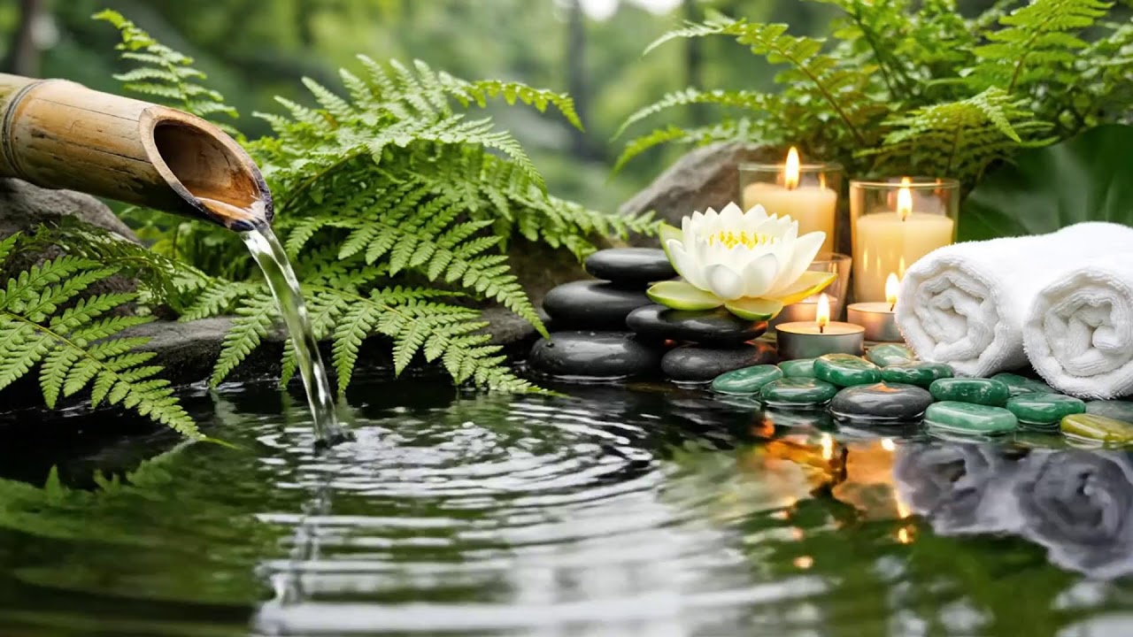 Relaxing Piano Music with Bamboo Water Sounds 🌿 Healing Insomnia, Deep Rest