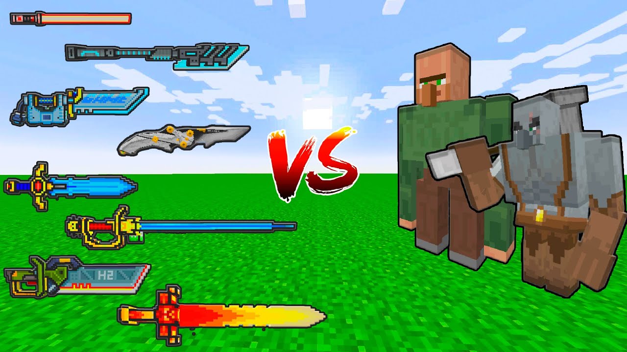 Which TaCZ Pixel Melee Weapons Can Defeat the Most Minecraft Mobs and Bosses In A Row?