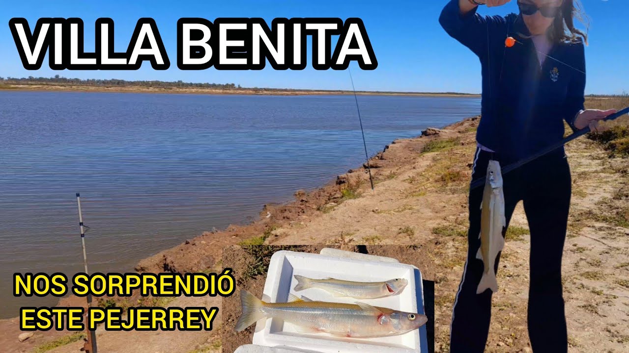Pesca de pejes en rio salado/villa benita 