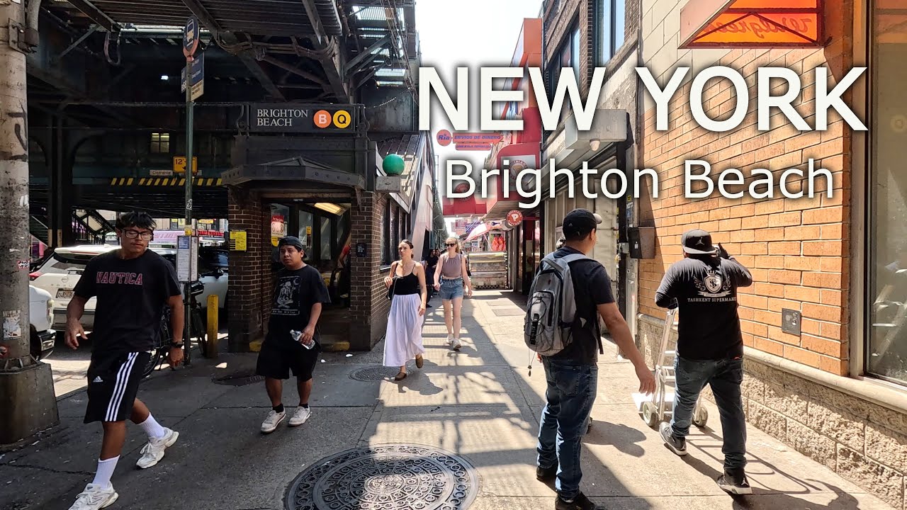 New York - Walking tour Brighton Beach Ave - NYC / 4К 60fps