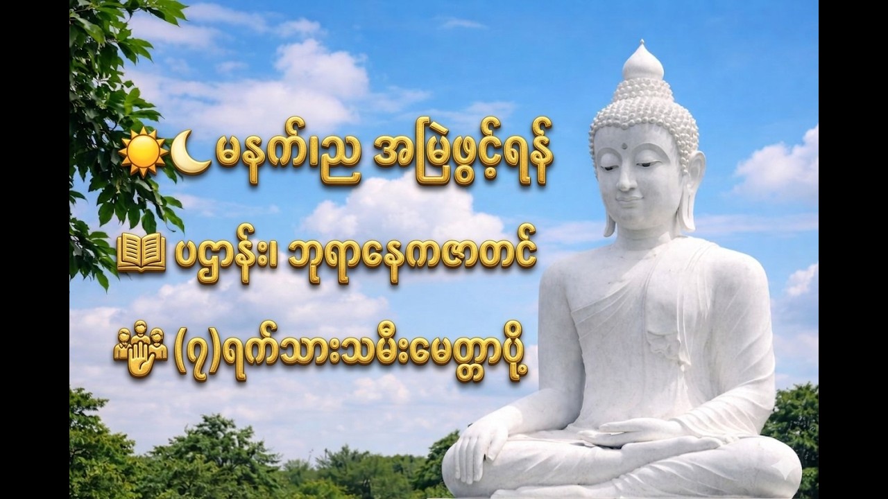 ပဌာန်းရွတ်ဖတ်ခြင်း | ဘုရားနေကဇာတင် | ၇ရက်သားသမီး မေတ္တာပို့ 🙏 (ကုသိုလ်ယူနိုင်သော တရားတော်)