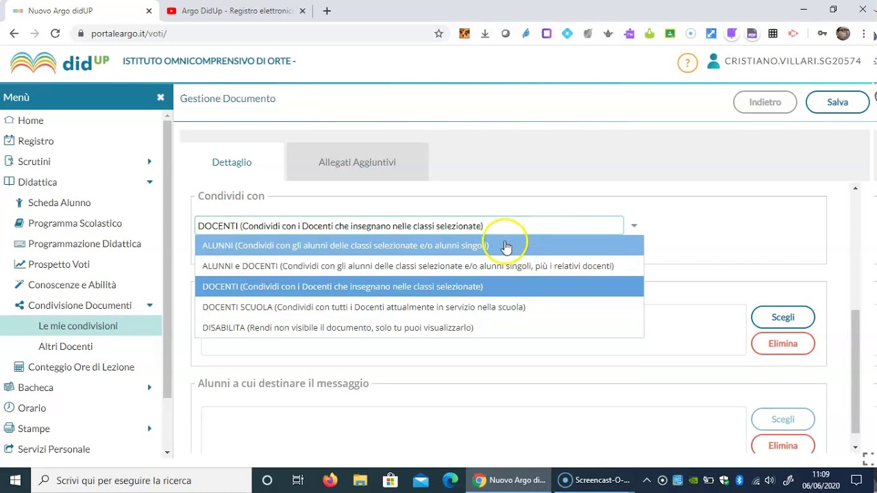 Tutorial Argo DidUp - Impostazioni di Condivisione documenti