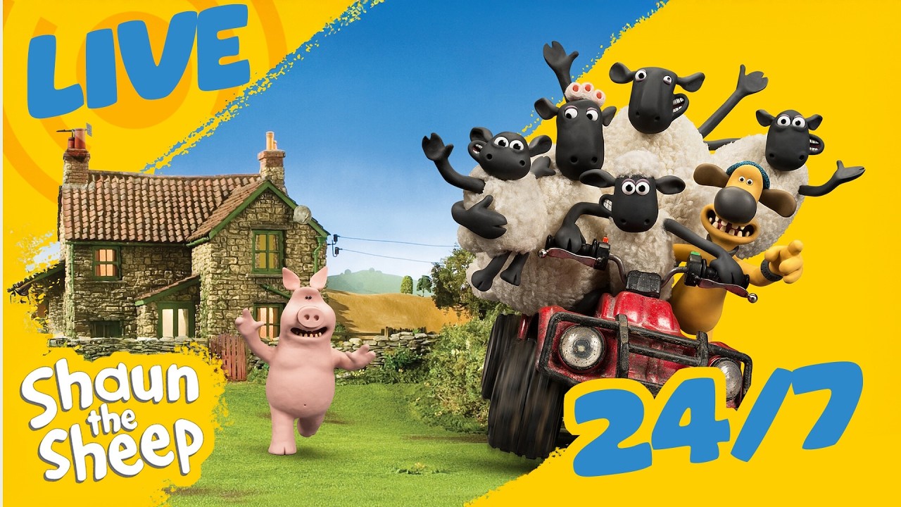 Shaun the Sheep 24/7 LIVE STREAM 🐑 | ⭐️ Kids Cartoons ⭐️ #shaunthesheep #livestream