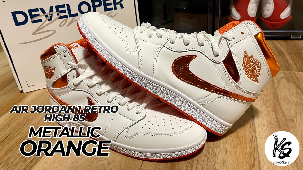 Кроссовки Air Jordan 1 Retro High 85 Metallic Orange, изготовленные вручную — обзор и распаковка