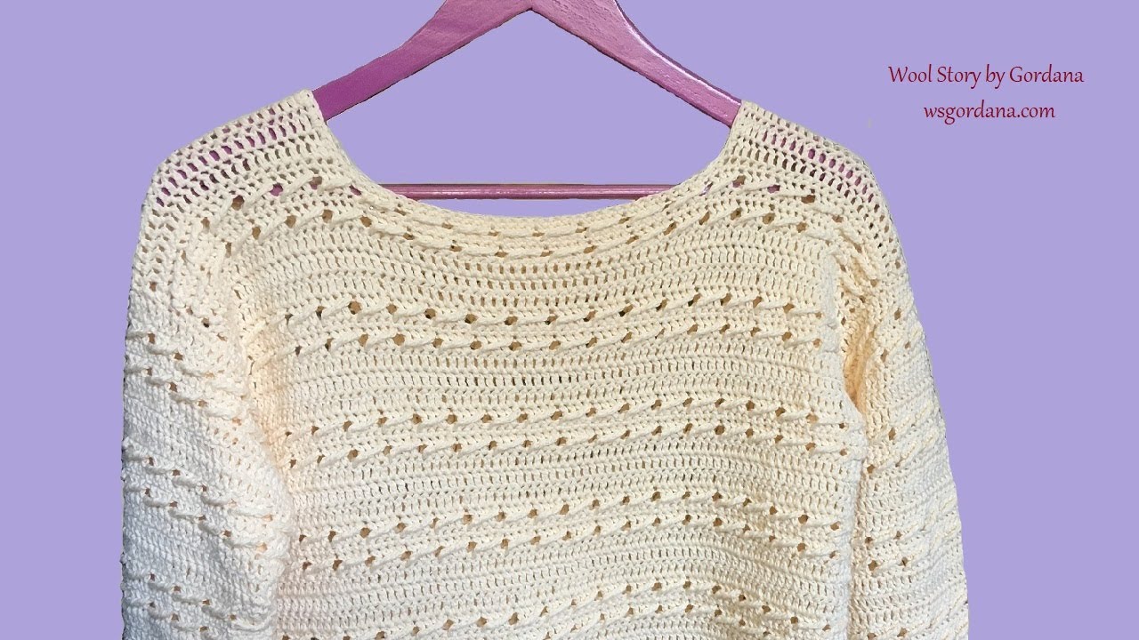 294👌How to Crochet a Sweater with Sleeves 💕 Tutorial 💫 Heklani džemper🌼