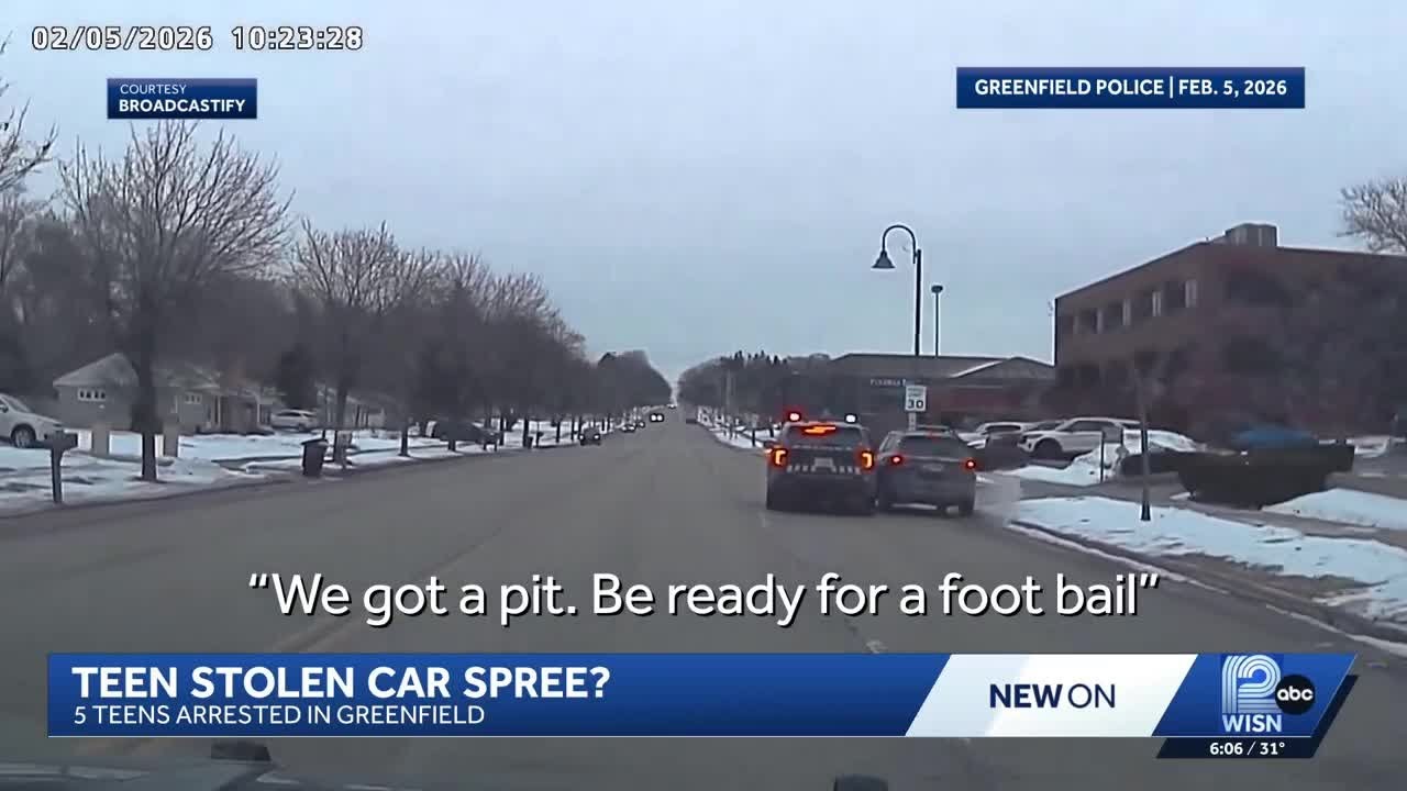 Greenfield police arrest teens after high-speed chase in stolen car