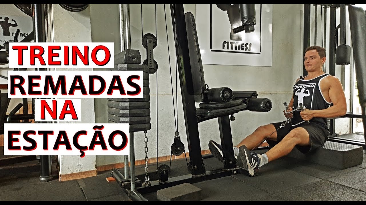 Treino de REMADA na Estação de Musculação