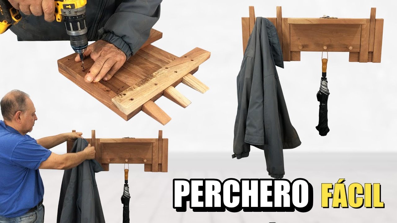 PERCHERO DE MADERA F&Aacute;CIL | Carpinter&iacute;a Casera Paso a Paso