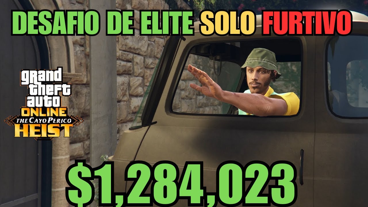 GOLPE CAYO PERICO DIFÍCIL USANDO O DISFARCE DE GUARDA  DESAFIO DE ELITE SOLO FURTIVO GTA ONLINE