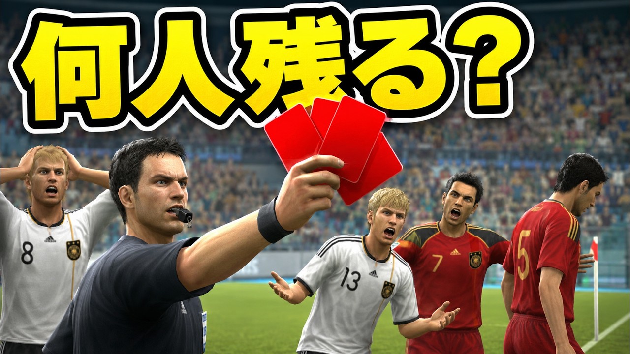【TAS】レッドカードの嵐！ウイイレで最速没収試合チャレンジ