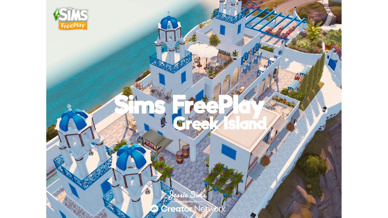 Sims FreePlay Santorini Inspired Greek Island! 🇬🇷😎🩷 With Live Build! 🛠️