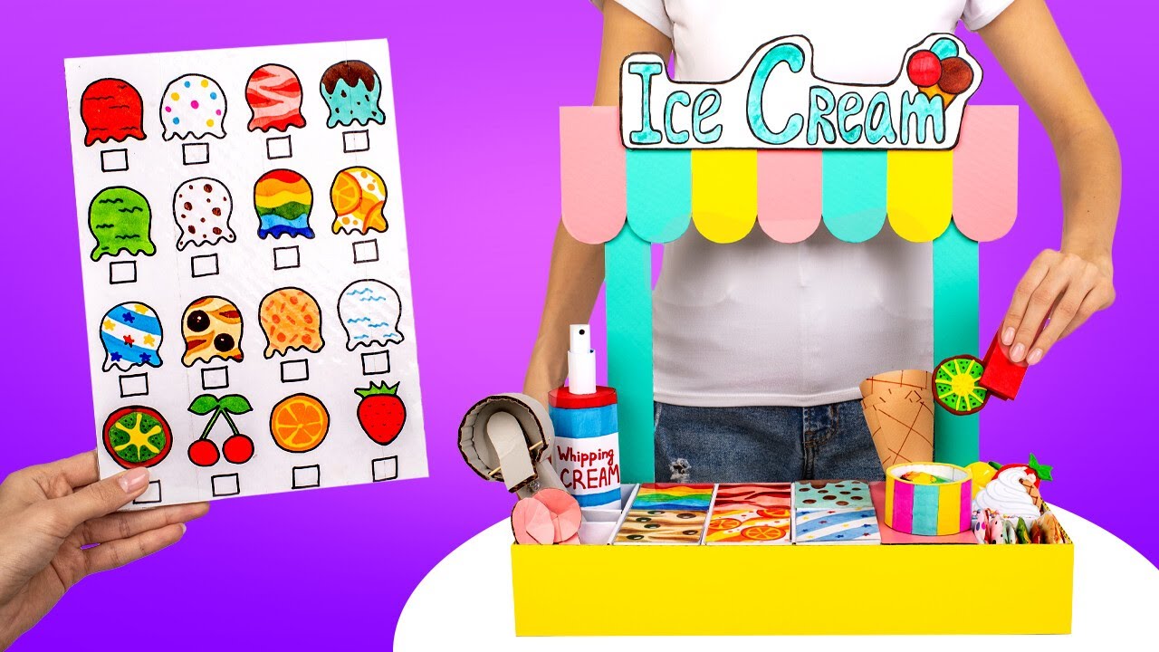 Juego de Puesto de Helados DIY | Manualidades Divertidas y F&aacute;ciles