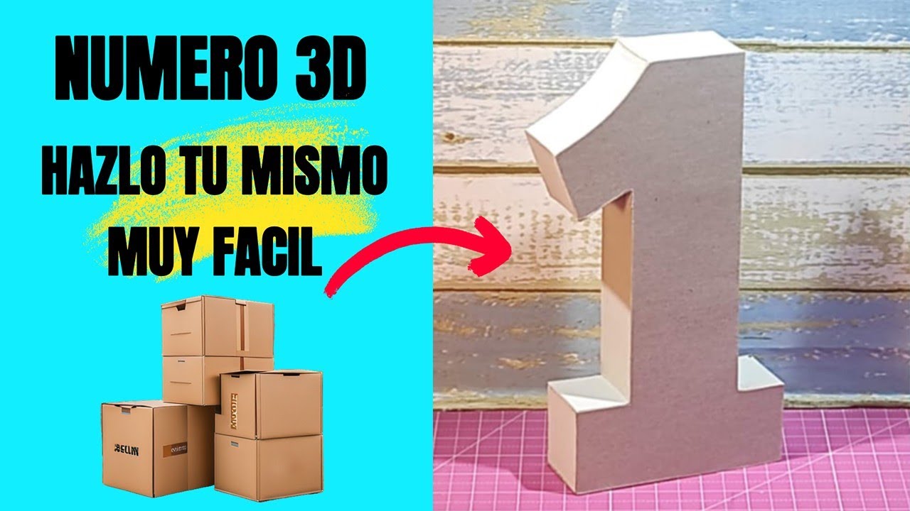 😃💞CÓMO HACER NÚMEROS 3D💞Cartón, DIY 👍