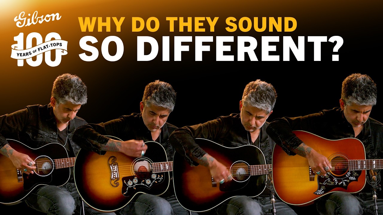 Four iconic Gibson acoustic guitar body shapes explained | L-00, J-45, SJ-200, Hummingbird
