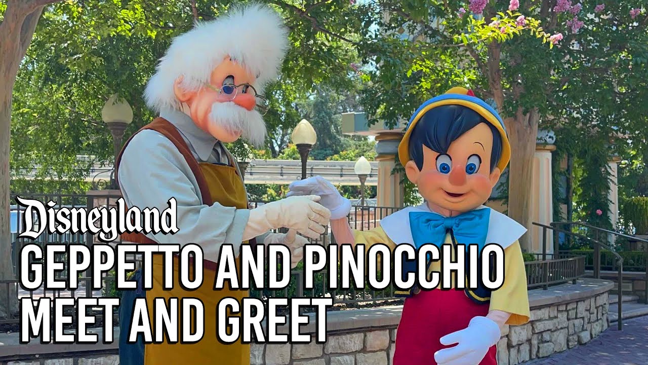 Geppetto and Pinocchio Distanced Meet and Greet at Disneyland