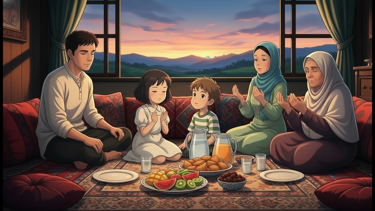 Ramzan Ki Pehli Iftari 🌇 | Rainy Ramadan Evening | Ghibli Style Islamic Story