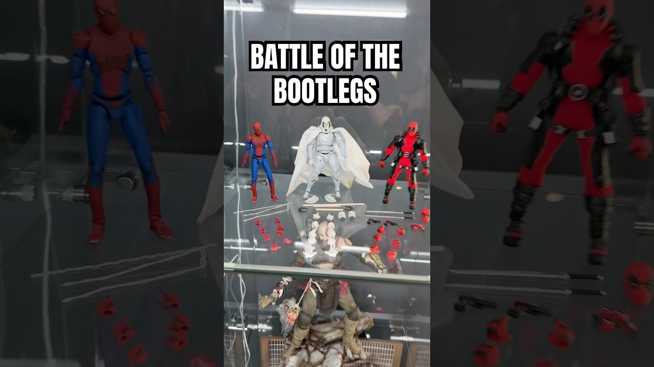 BATTLE OF THE BOOTLEGS #bootleg #moonknight #deadpool #spiderman #hottoys #actionfigures #posing