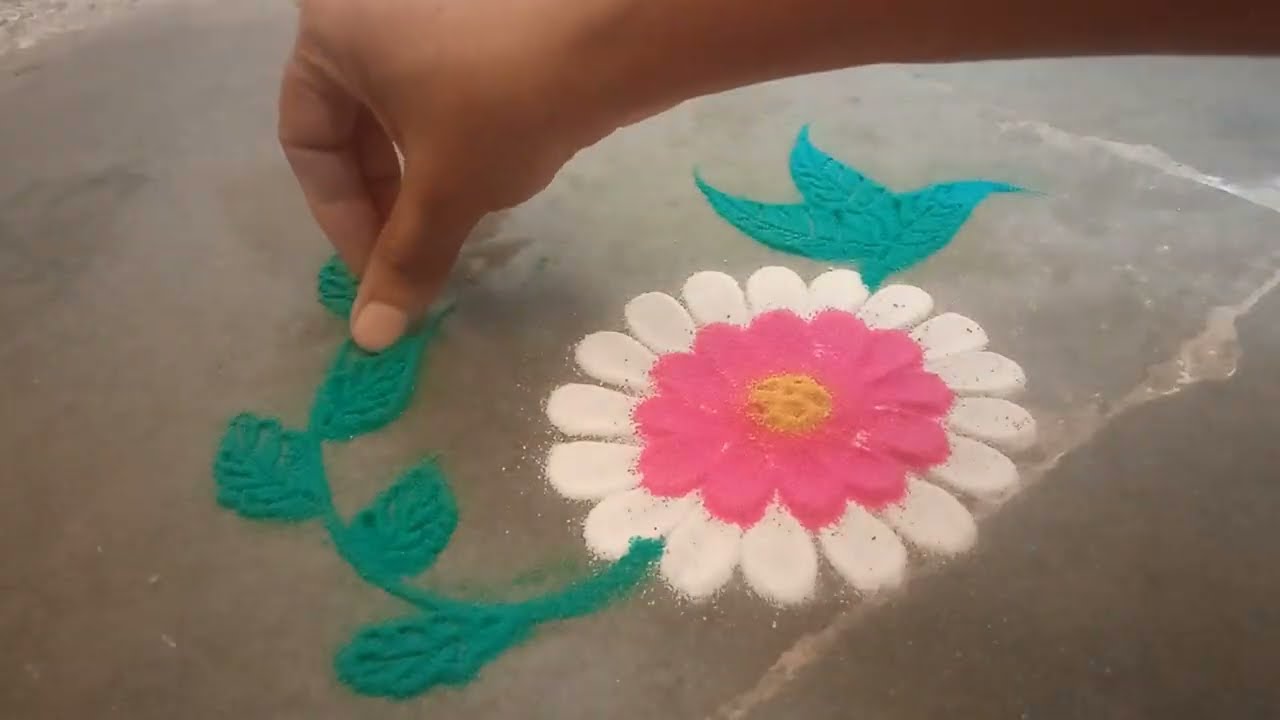छोटी सिंपल फुलांची रांगोली#rangoli#viral 
