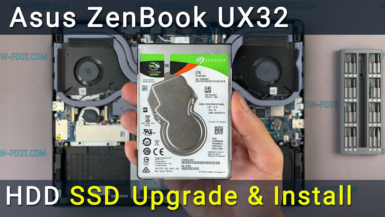 Замена и установка SSD или жестки диск в ноутбук Asus ZenBook UX32