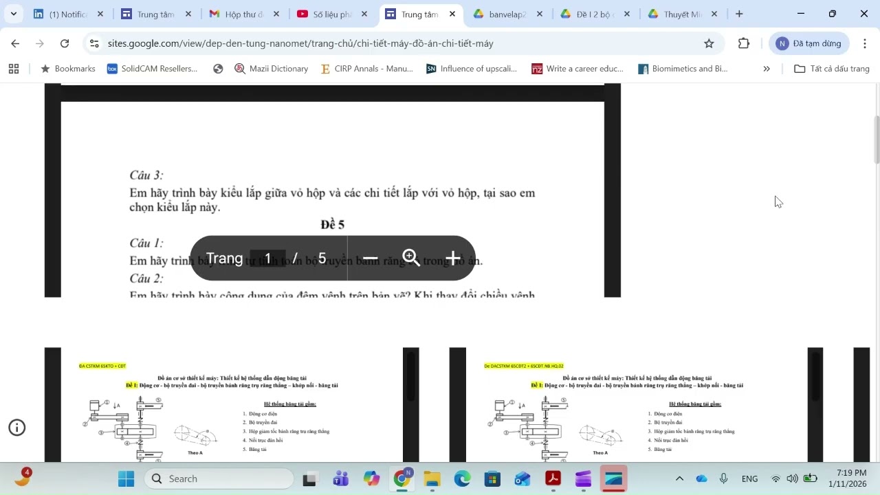Gợi ý trả lời các câu hỏi bộ đề môn Đồ án cơ sở thiết kế máy (phần 2)