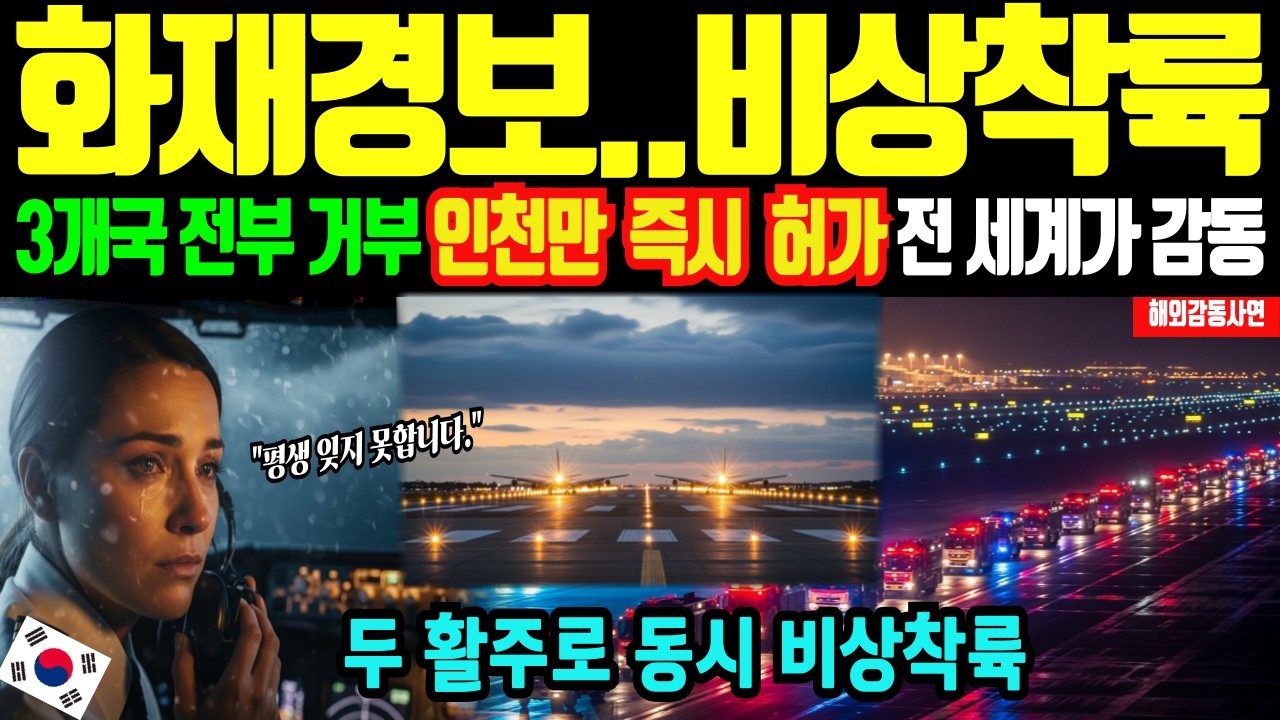 [해외감동사연]인천공항 비상착륙, 기내 화재경보 비상 상황 중 3개국 요청 전부 거부..유일하게 인천만 즉시 허가, 두 활주로 동시 착륙 본 덴마크 수석 기장이 오열한 이유.
