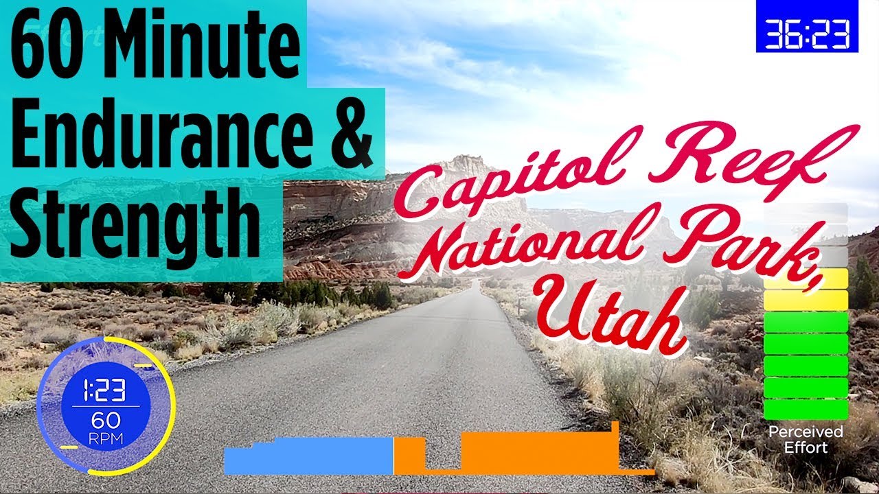 60 Minute Strength & Endurance | Indoor Cycling Workout | Capitol Reef National Park, Utah