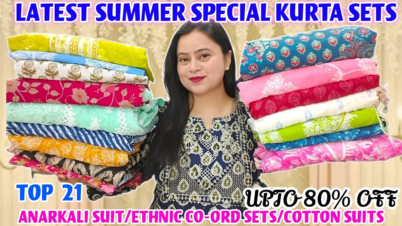 🤗Latest Summer Kurta Dupatta Set🤗 Anarkali/Partywear Suit/Co-ord Sets🤗UPTO 80% OFF