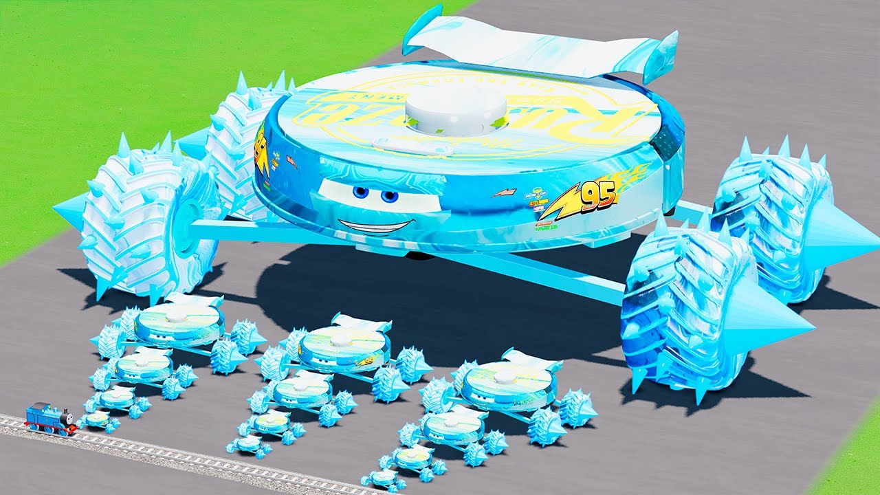 Big & Small Spider Wide Iced Vacuum Cleaner Monster Truck McQueen vs Thomas Trains BeamNG.drive