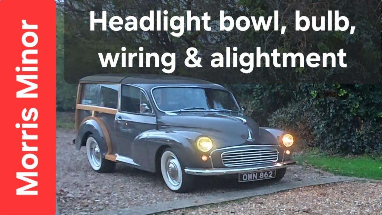 Корпус фары Morris Minor, светодиодная лампа, проводка и регулировка
