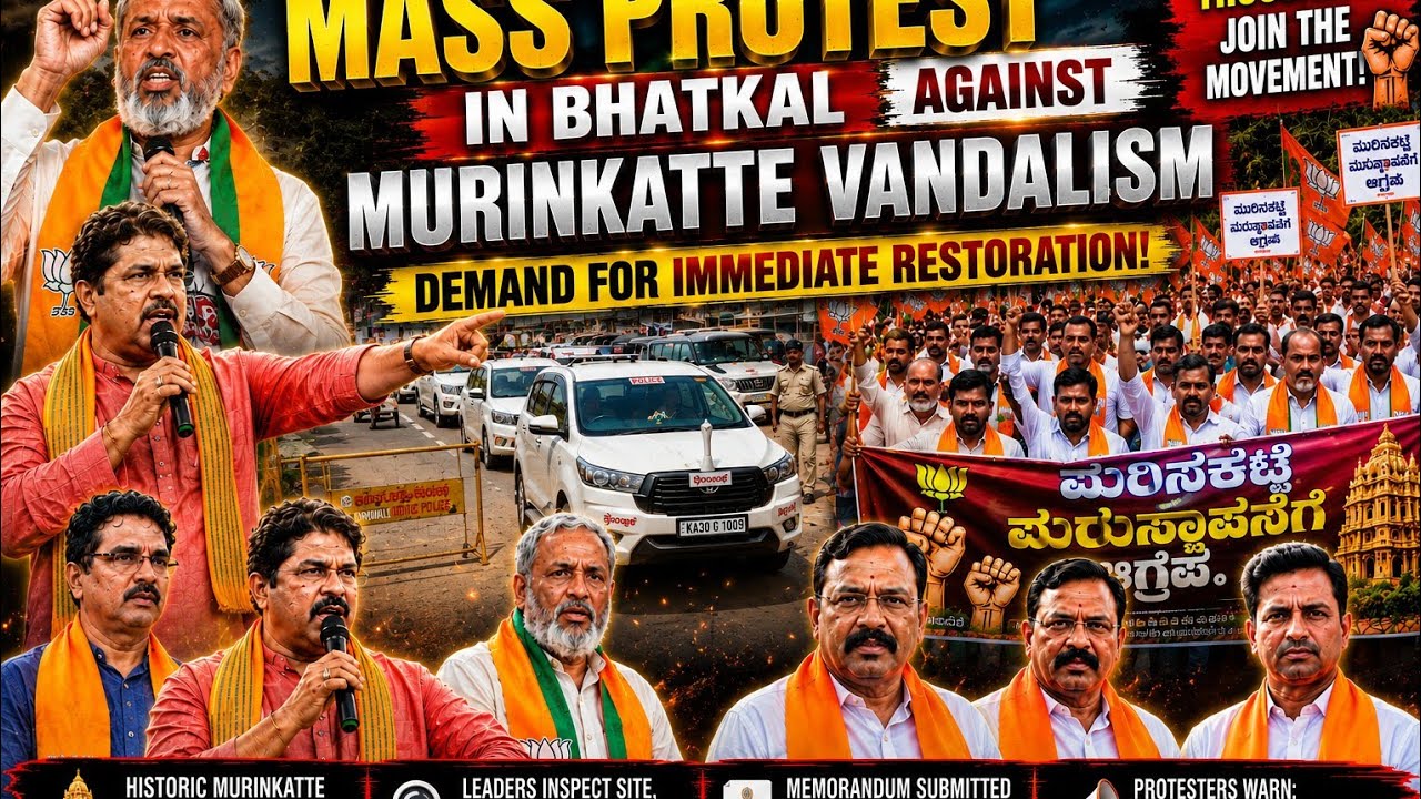 Mass Protest in Bhatkal Against Murinkatte Vandalism, Demand for Immediate Restoration