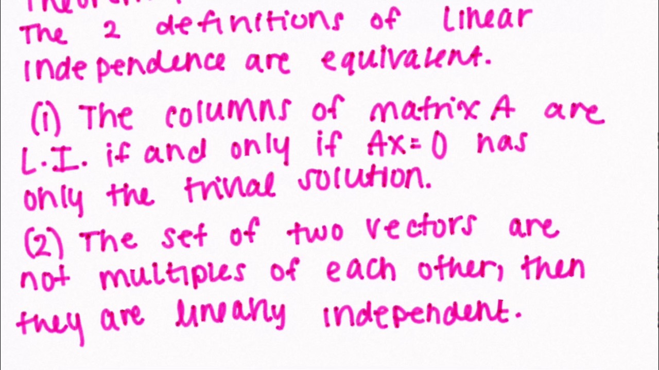 Linear Algebra | Theorems from Ch.1 | Linear Equations in Linear Algebra
