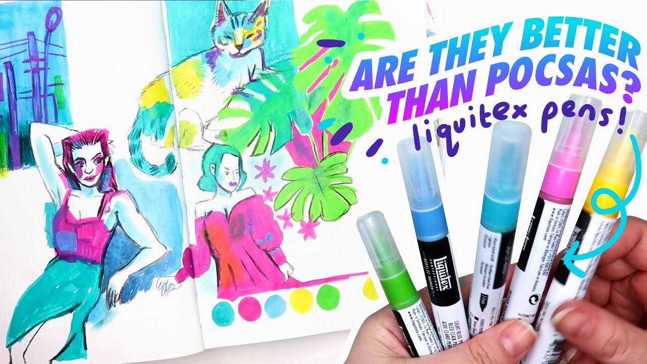 LIQUITEX PAINT PENS! ARE THEY ANY GOOD?  Draw with me, sketchbook session.
