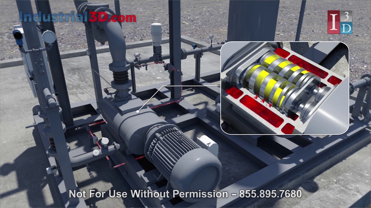 Dry Vacuum Pump Tech Animation for John Zink VRU | Industrial Energy Animation | I3D