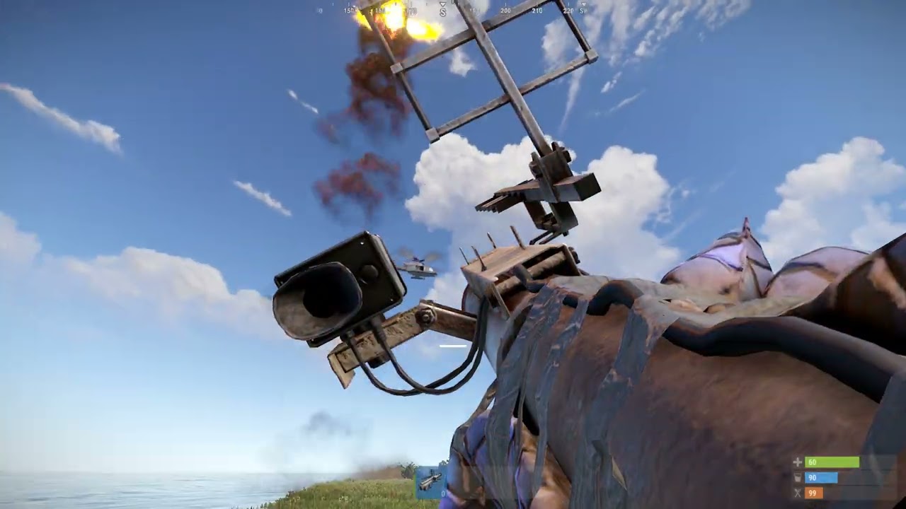 Taking down the Helicopter using the Homing Missile Launcher
