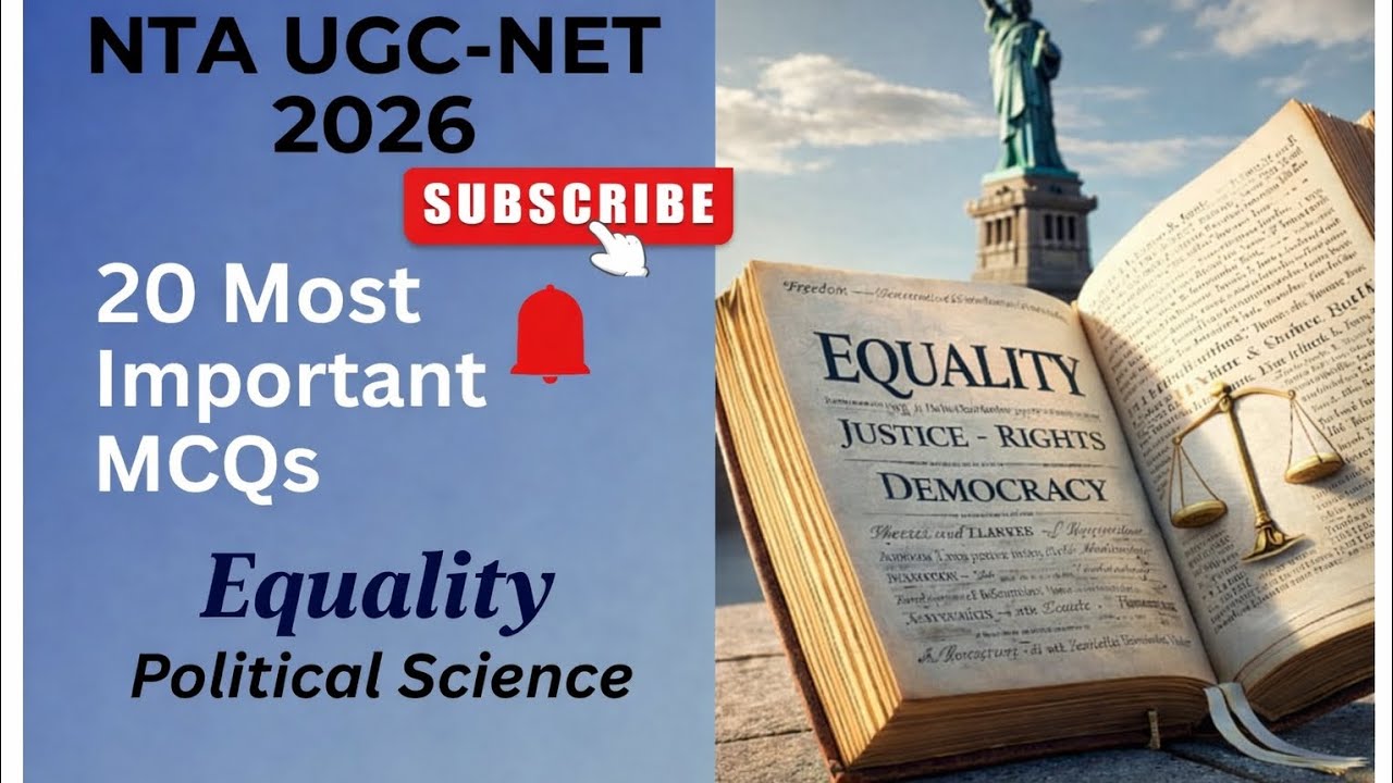“UGC NET 2026 Political Science | Chapter 2 Equality (Samanta) 20 MCQs by Swaleha | Quick Revision”